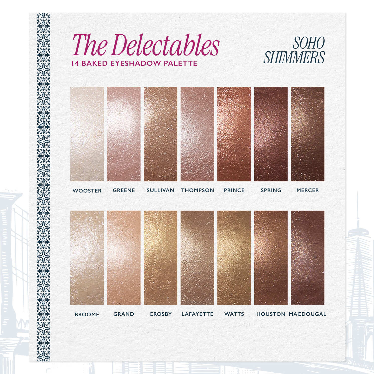 The Delectables 14 Multi-Finish Baked Eyeshadows: Soho Shimmers - Image 3